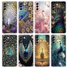 Прозрачный чехол-бампер для Samsung Galaxy S25 S24 S23 S22 S20 S21 FE Ultra S24 S23 S10 Plus 5G с рисунком милого павлина