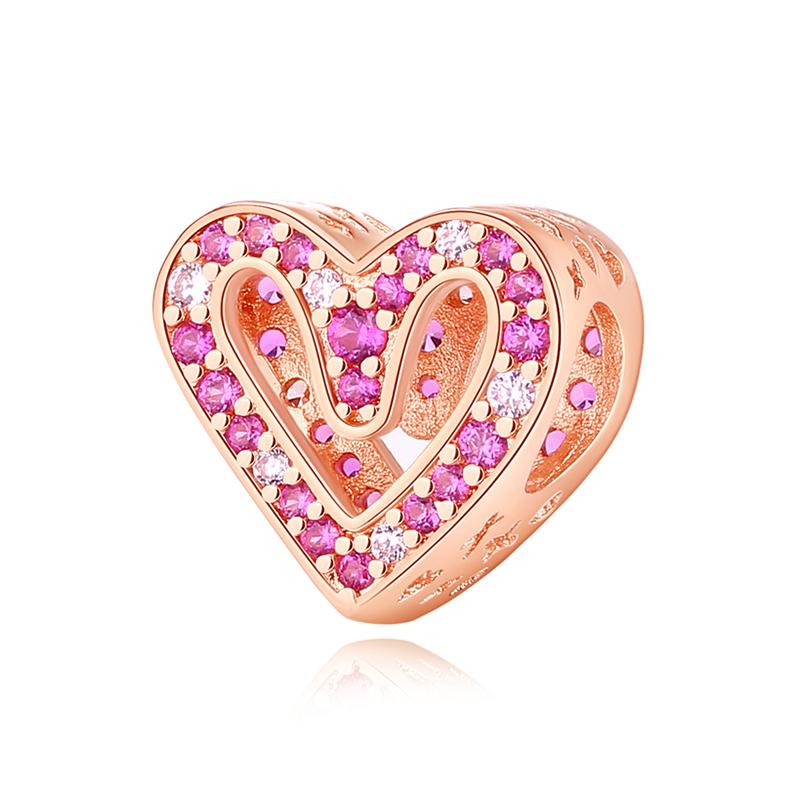 Оригинальные подвески Love Heart Бусины День святого Валентина Подарок Fit Pan Brand Браслеты Ожерелья Ювелирные изделия для женщин