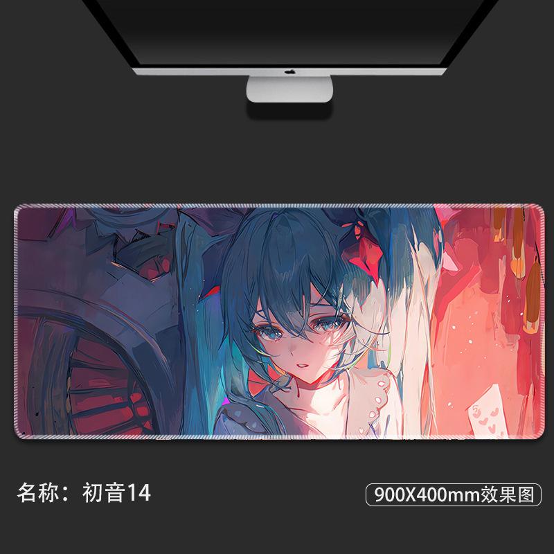 Игровой коврик для мыши Hatsune Miku Подводный Аниме Расширенный Большой Нескользящий Защита от грязи Настольный коврик