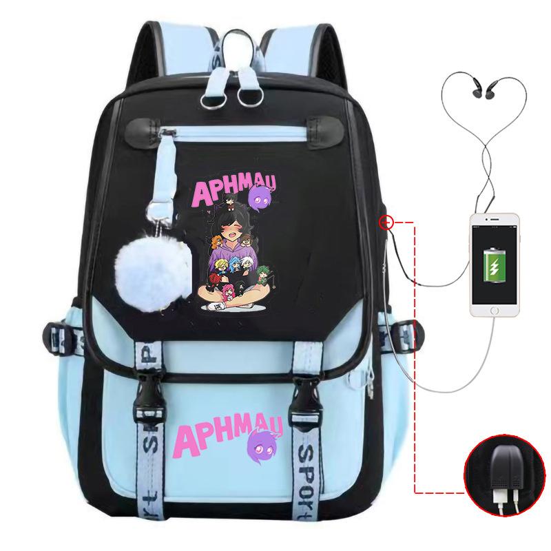 Harajuku Simple and Versatile Aphmau Junior High School Student School Bag Female Lightweight Large Capacity Middle School Student Backpack