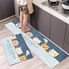 Cute Cat 'Happy Every Day' Kitchen Mat Non-Slip Machine Washable Rug Set for Home Decor Anti-Fatigue Floor Mats