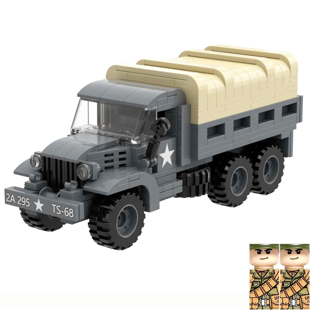 Военные Оружие Строительные Блоки Игрушка Грузовик WW2 M35A2 M923 GMC CCKW M3A1 Полугусеничный Бронетранспортер 2 Солдата Военные Кирпичи Подарки