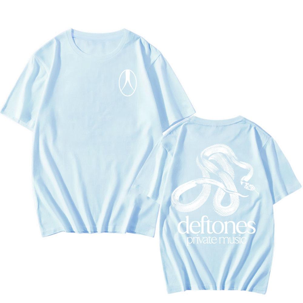 Унисекс хлопковая футболка с графикой змеи Deftones - Повседневная с коротким рукавом стандартной посадки