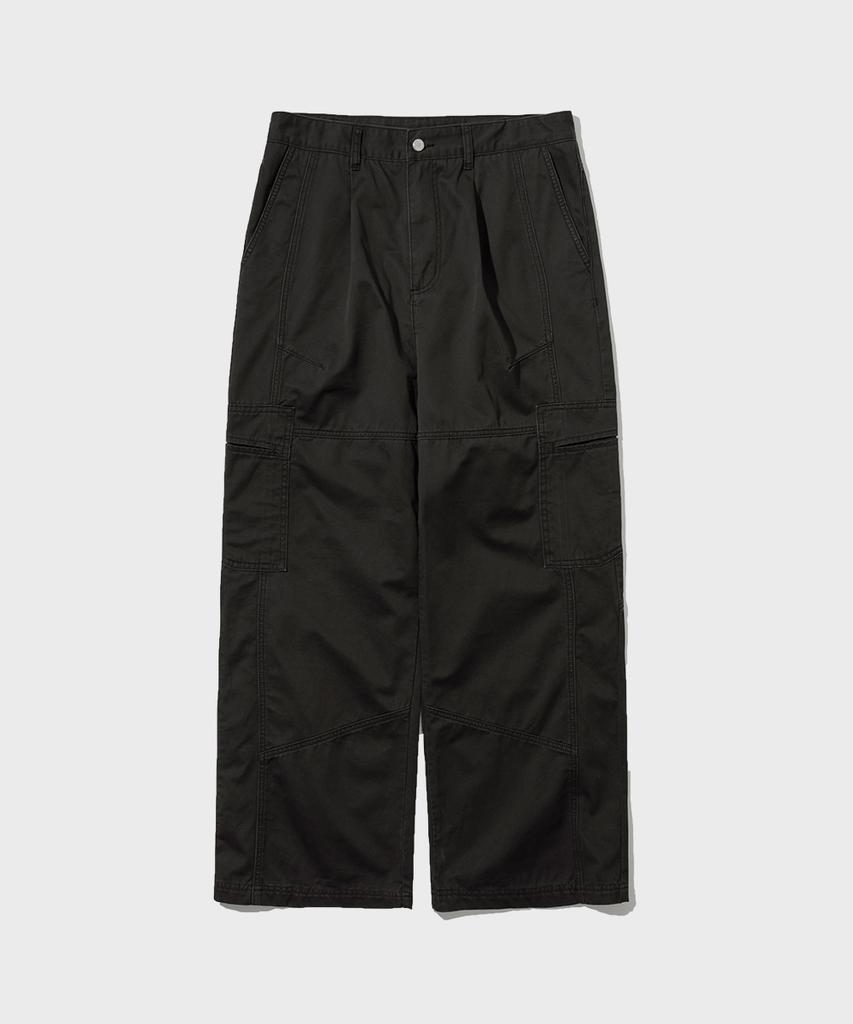 INTEMPOMOOD Panel Bio Washed Cargo Pants_Charcoal