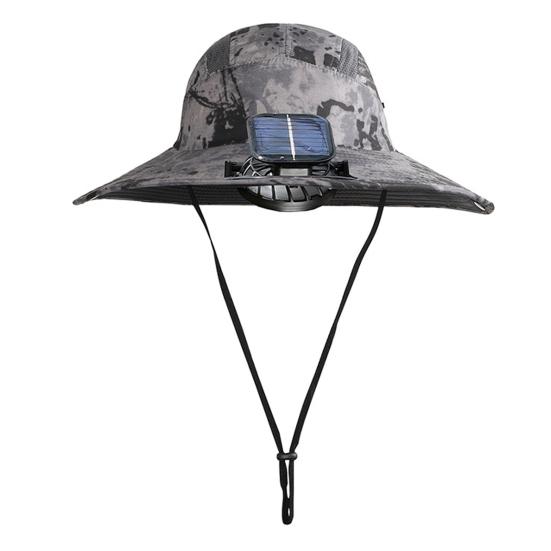 Рыбацкая шляпа с вентилятором на солнечной батарее с широкими полями, ветрозащитная шляпа для рыбалки, кемпинга, пешего туризма, защиты от солнца для мужчин