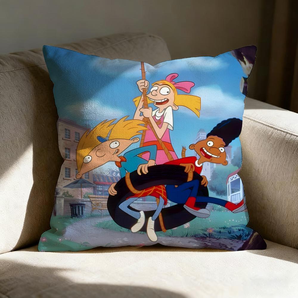 Hey Aarnold Cartoon Pillow Case Pillowcase Doublesided Printed Sofa Cushion Bedroom Headboard Pillow