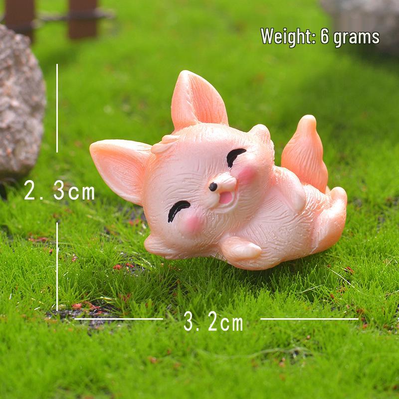 Миниатюрная фигурка лисы для ландшафтного дизайна сада, смоляное украшение животного, декор в мультяшном стиле.