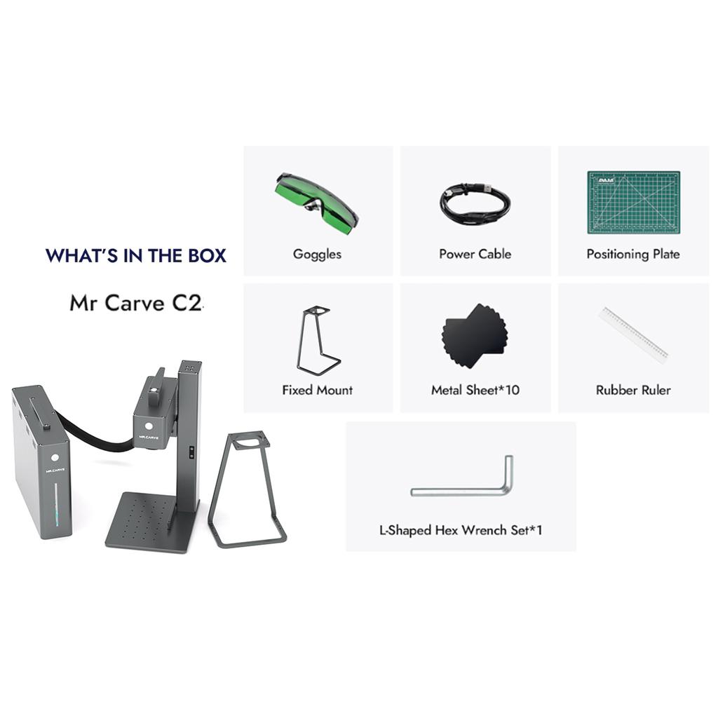 MR.CARVE C2 20 Вт волоконный лазерный гравер ручной маркер логотипа с автоматической фокусировкой и точностью 0,001 мм