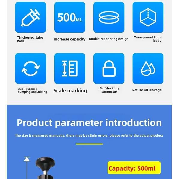 Large Syringe Oil Extractor and Injector for Car Engine Oil Brake Fluid Change Professional Suction Pump Tool Kit