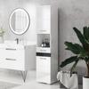 Bathroom Column in MDF with Open Shelf, Drawer and Closed Cupboard, 37x32.5x170 cm, White