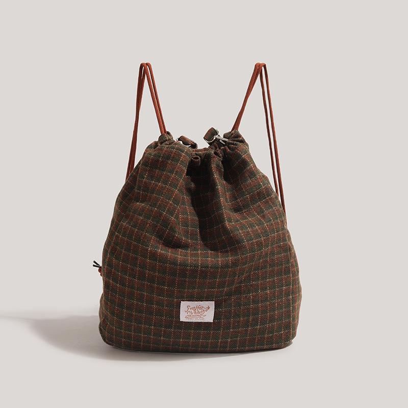 Vintage Large Capacity Women Backpacks Drawstring Backpack Versatile Crossbody Bags for Women Shoulder Bags School Bag Mochila