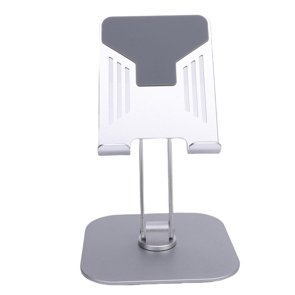 Desk Tablet Stand Adjustable Foldable 360 Degrees Rotating Metal Desk Tablet Holder for Cell Phone Silver