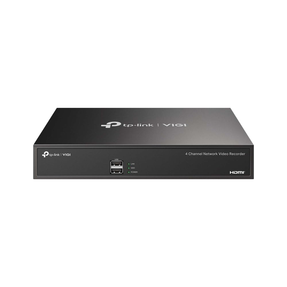 Tp-Link VIGI NVR1004H 4-канальный сетевой видеорегистратор | 4K HDMI NVR | 8MP | H.265+ | ONVIF, CGI | Plug and Play | Двусторонняя передача звука | Удаленный мониторинг