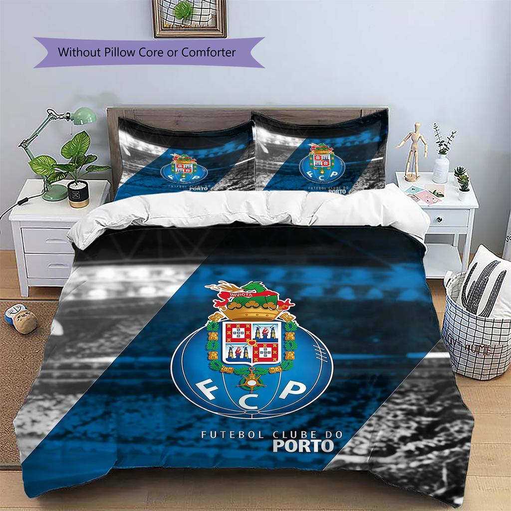 Futebol Clube do Porto Pattern Bedding Quilt Set Home Decoration Gift (1 * duvet cover + 2 * pillowcase without core)