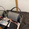 This Year's Popular Bag Ladies 2025 New Korean Version Fashion Rivet Personality Trend Hand-held Crossbody Cylinder Bag PU