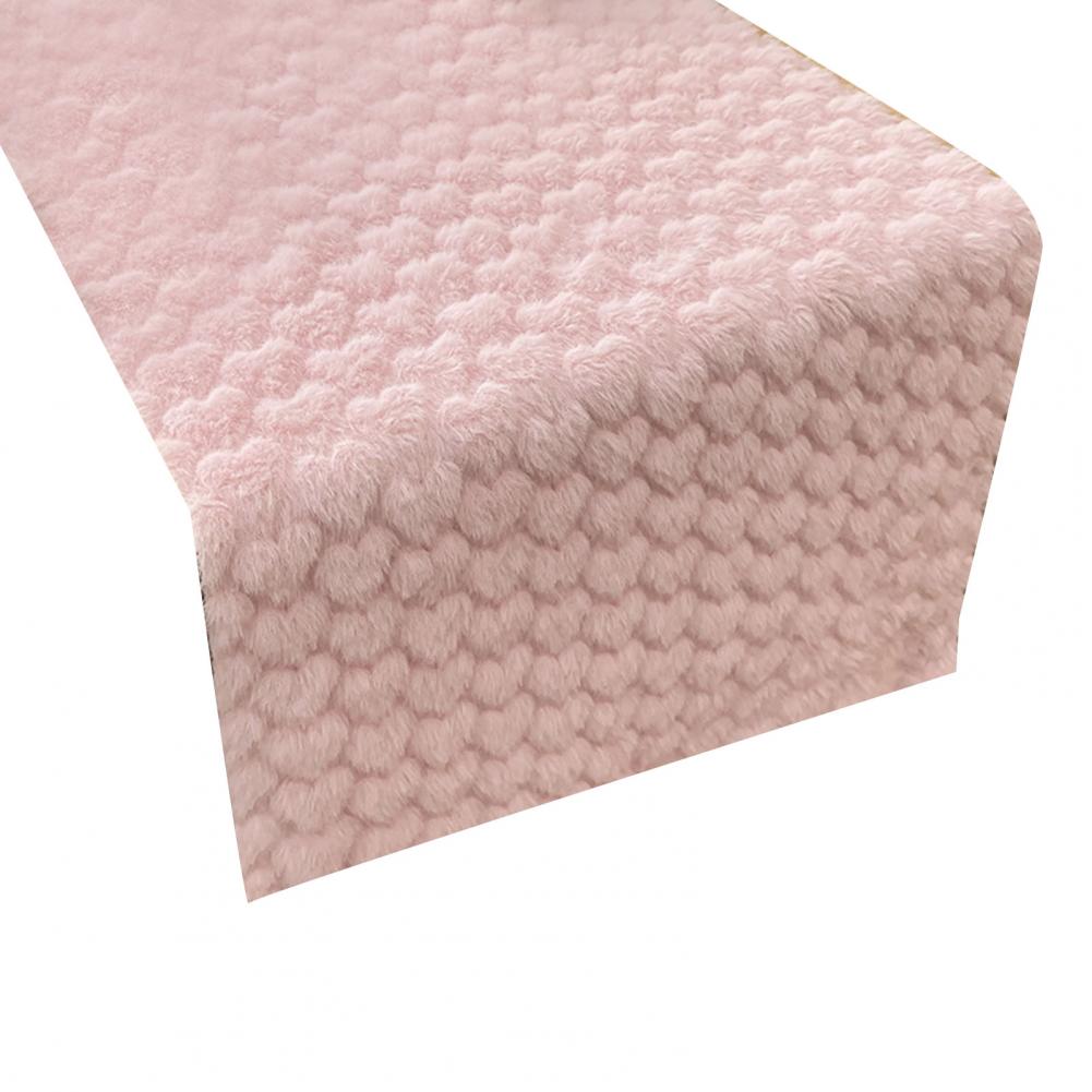 Valentine Day Table Decor Valentine's Day Table Runner 3d Heart Design Faux Rabbit Fur Decor Elegant Holiday Centerpiece