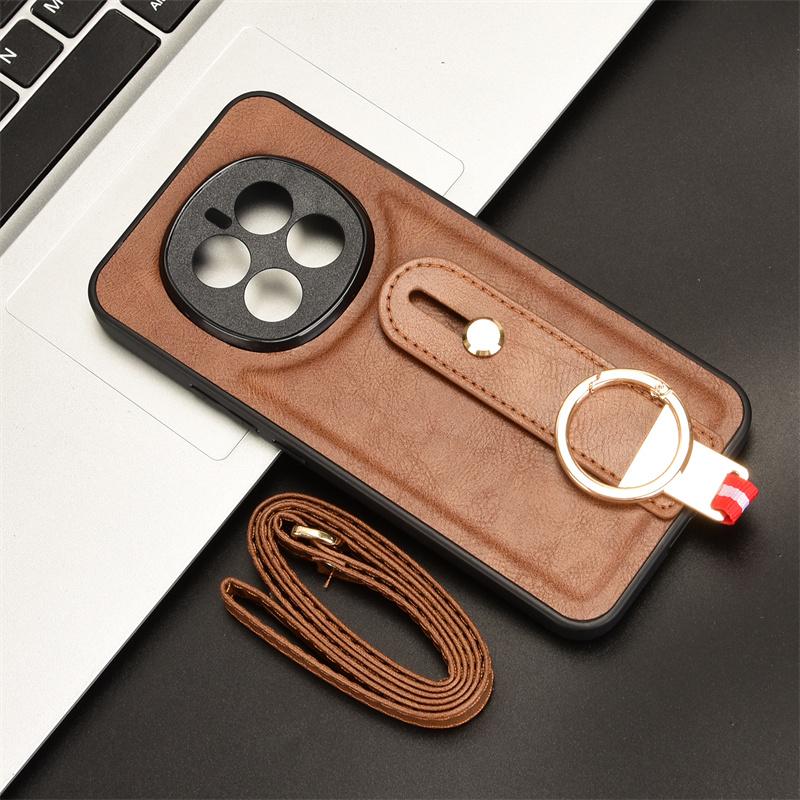 Для Honor Magic 7 5G модный кожаный чехол-держатель для телефона с ремешком на запястье для Honor Magic 7 5G чехол с защитой от падений
