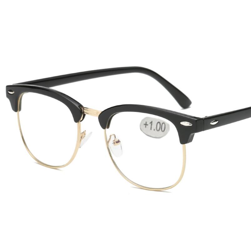 Metal Half Frame Reading Glasses Presbyopic Eyewear Male Female Far sight Glasses with strength +0.5 +0.75 +1.0 +1.25 To +4.0