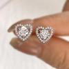 DiamondWorld Настоящие 0,5 карата, цвет D, муассанит, бриллиант, сердце, ореол, серьги-гвоздики для женщин, 925 пробы, роскошные тонкие ювелирные изделия