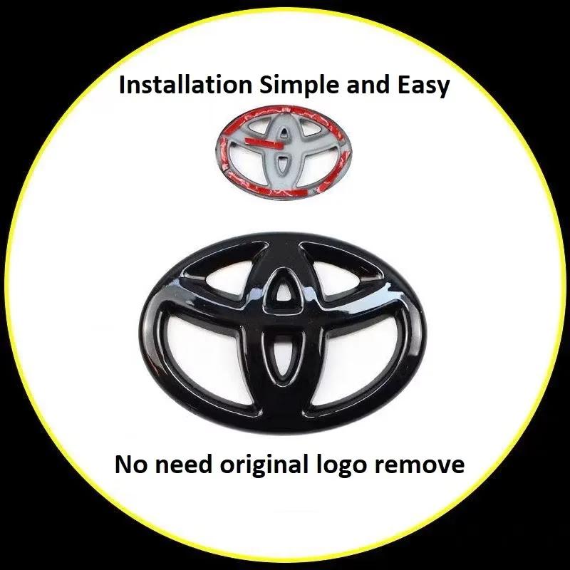uwhpc2 3D Car Emblem sticker For Toyota Front Grill Hood Rear Trunk Logo Corolla Camry RAV4 Hilux Yaris Prius Prado Badge Accessory