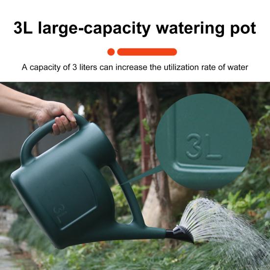 3L Watering Can with Long Spout Outdoor Indoor Watering Can with Detachable Shower Head Dual Handle Watering Can for Houseplant Garden Watering