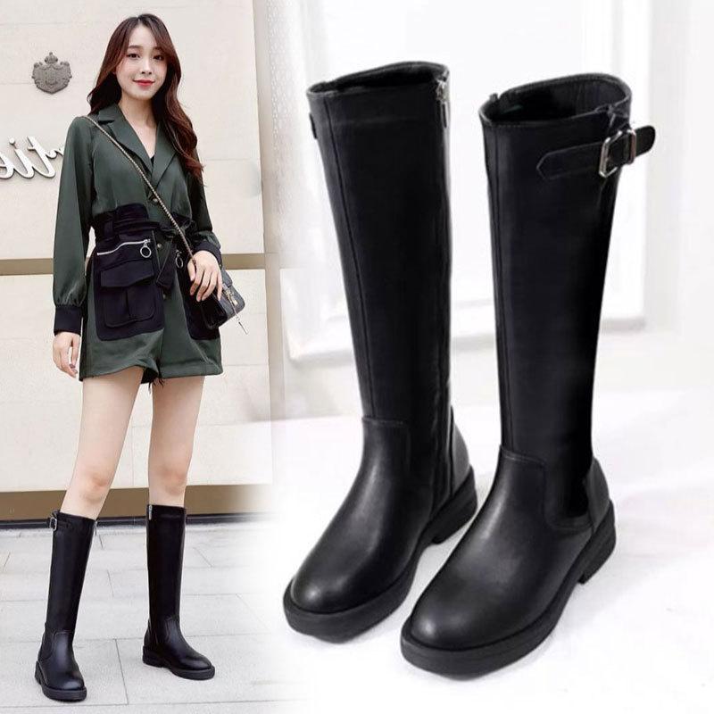 Boots Children but knee boots Autumn and winter new velvet thin high knight boots Women's thin boots