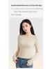 Women's Merino Wool Velvet Bottoming Shirt - Antibacterial Autumn Top