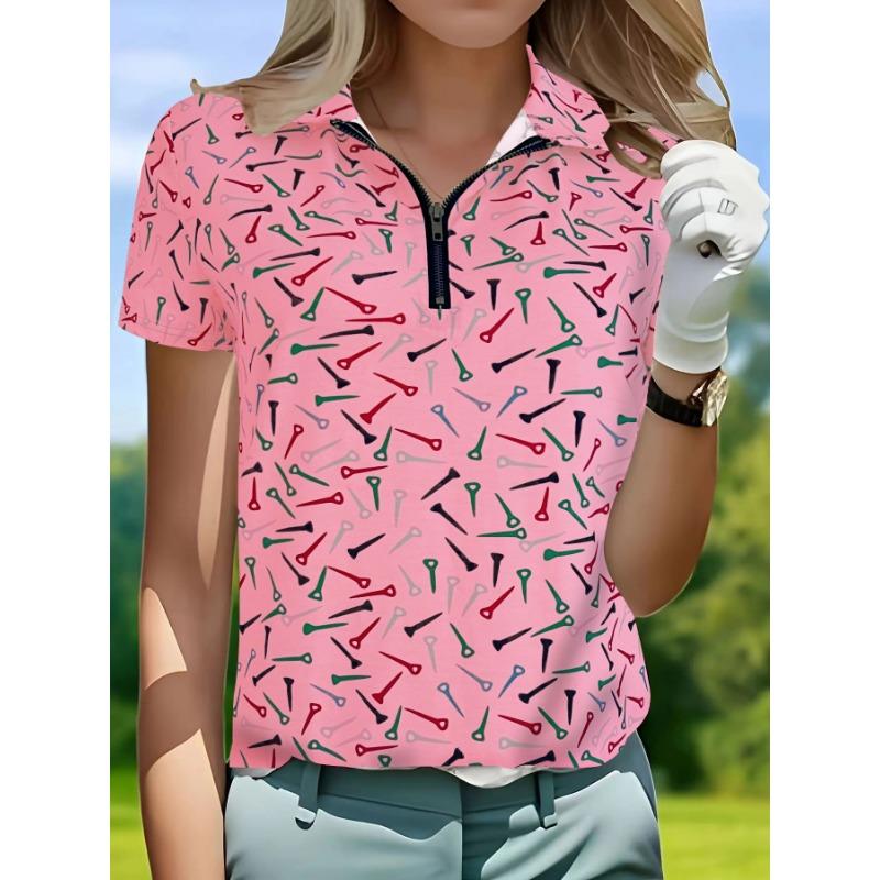 VEZFAA Женские модные повседневные летние весенние блузки и рубашки-поло с короткими рукавами и воротником-стойкой