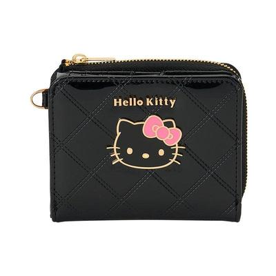 Sanrio Hello Kitty Двухскладной кошелек Черный Япония НОВЫЙ Персонажи Sanrio