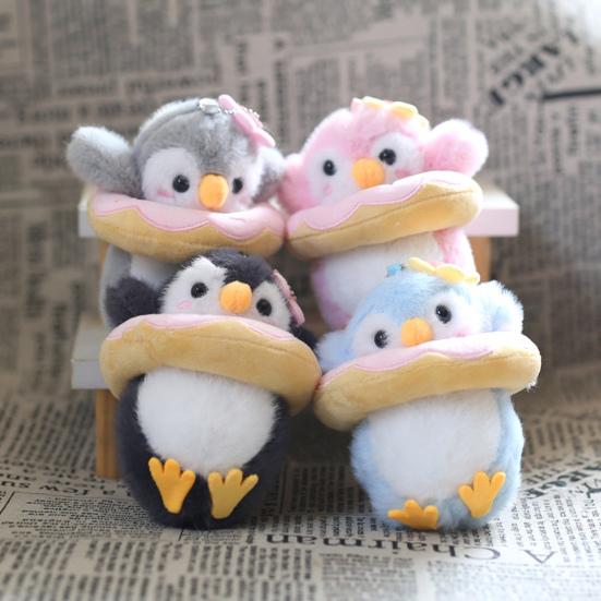 Doll Pendant Keychain Penguin Design Bright Colors Keyring Pendant Easy To Find Keys Fine Sewn Keychain Charm