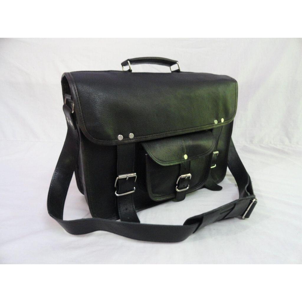 Black Leather Camera Bag Padded Case Messenger Satchel Crossbody Bags