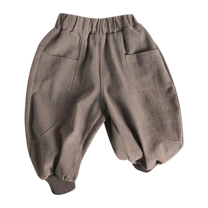 Autumn Girls Cotton Harem Pants Solid Children Loose Trousers Fashion Boys Casual Pants Loose Kids Clothes