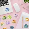 50Pcs/Set Fruit & Flower Tea Cup Aesthetics PET Stickers Waterproof DIY Fashion Decals Transparent Stickers