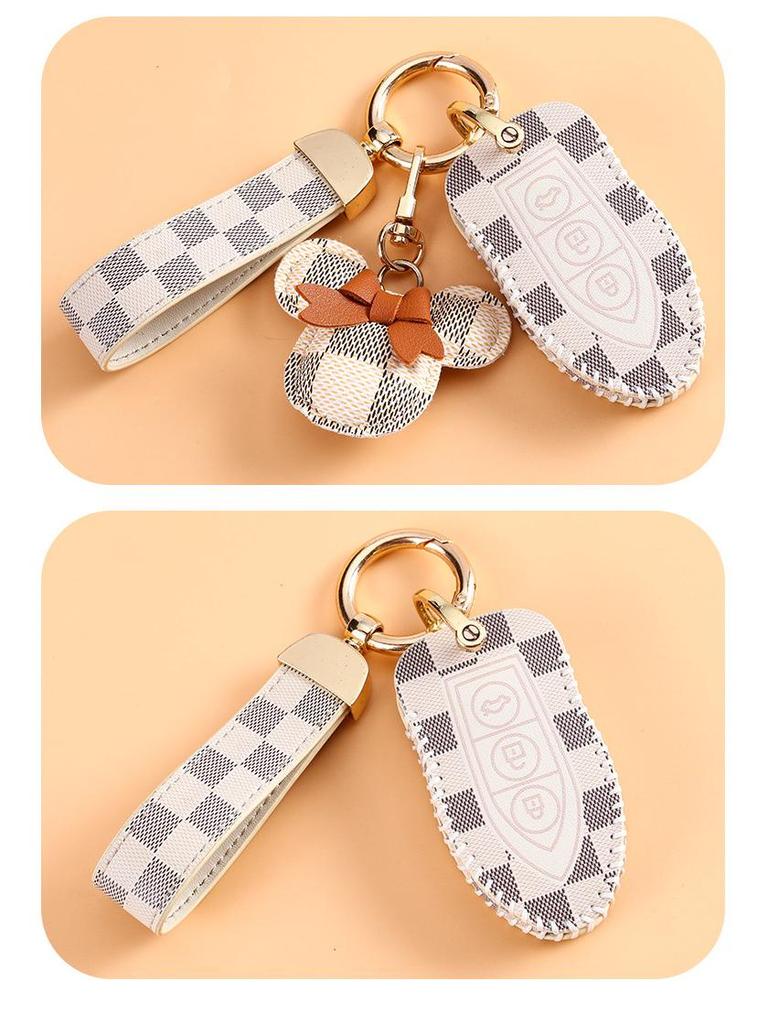 Women's High-End Cheetah CS10/CS9 Car Key Case - Classic Old Flower Design