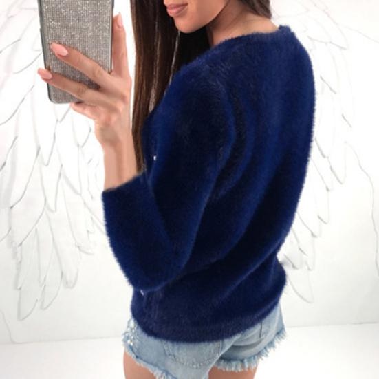 Свитер, джемпер с длинными рукавами, устойчивый осенний утолщенный свитер для холодной зимы, плюшевый свитер с декором из искусственного жемчуга, уличная одежда