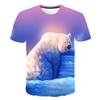 Polar Bear 3d Graphic Short Sleeve Men'S T-Shirt Summer Fashion Cute Animal Casual Personality O Collar Top