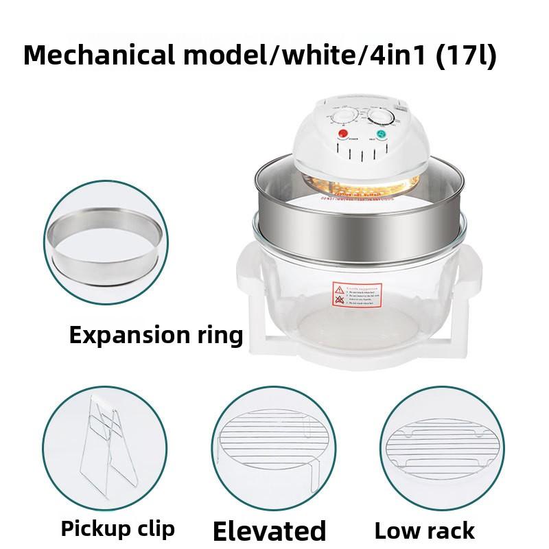 110V Glass Visual Air Fryer Light Wave Furnace Halogen Oven