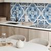 Glued PVC Panel with Motif Perfect for Hallway 120x60 cm Tile Pattern with Ornaments