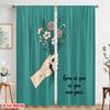 2pcs 2D Flat Printing Drapes Hand Holding Flowers Grow Pace Fabric Without Electricity All Season Party & Holiday Decor Use for