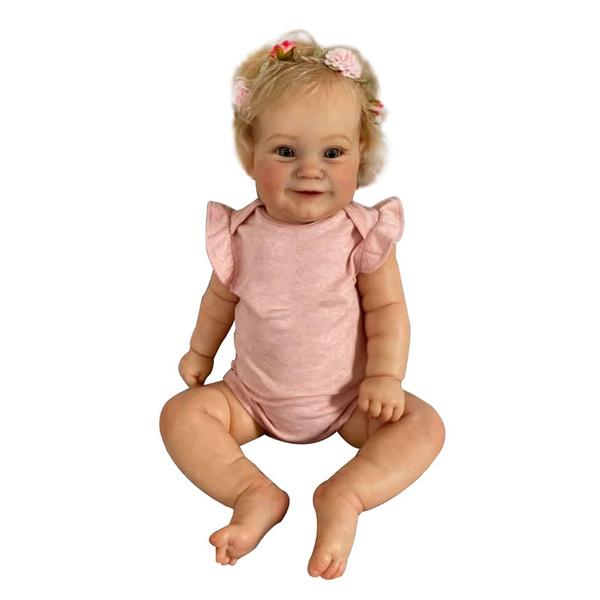 60cm Reborn Toddler Cute Girl Doll with Rooted Blonde