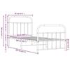 VidaXL Cadre de lit métal avec tête de lit-pied de lit noir 90x200 cm 352589