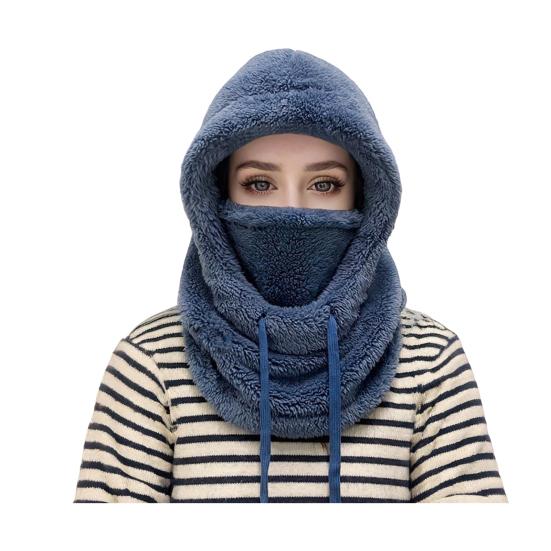 Женский головной убор для верховой езды, однотонный, регулируемый шнурком, защита лица, головной убор, осенне-зимняя утолщенная теплая плюшевая шапка