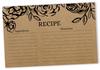 Inkdotpot Карточка с рецептом 6x4 дюйма, односторонние карточки с рецептами, крафт-бумага, цветочные карточки с рецептами, свадьба, девичник, рождение ребенка, упаковка