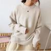 Autumn Winter Simplicity Loose Solid Color Knitwear Women Vintage Office Lady Sweater All-match Casual Knitting Tops