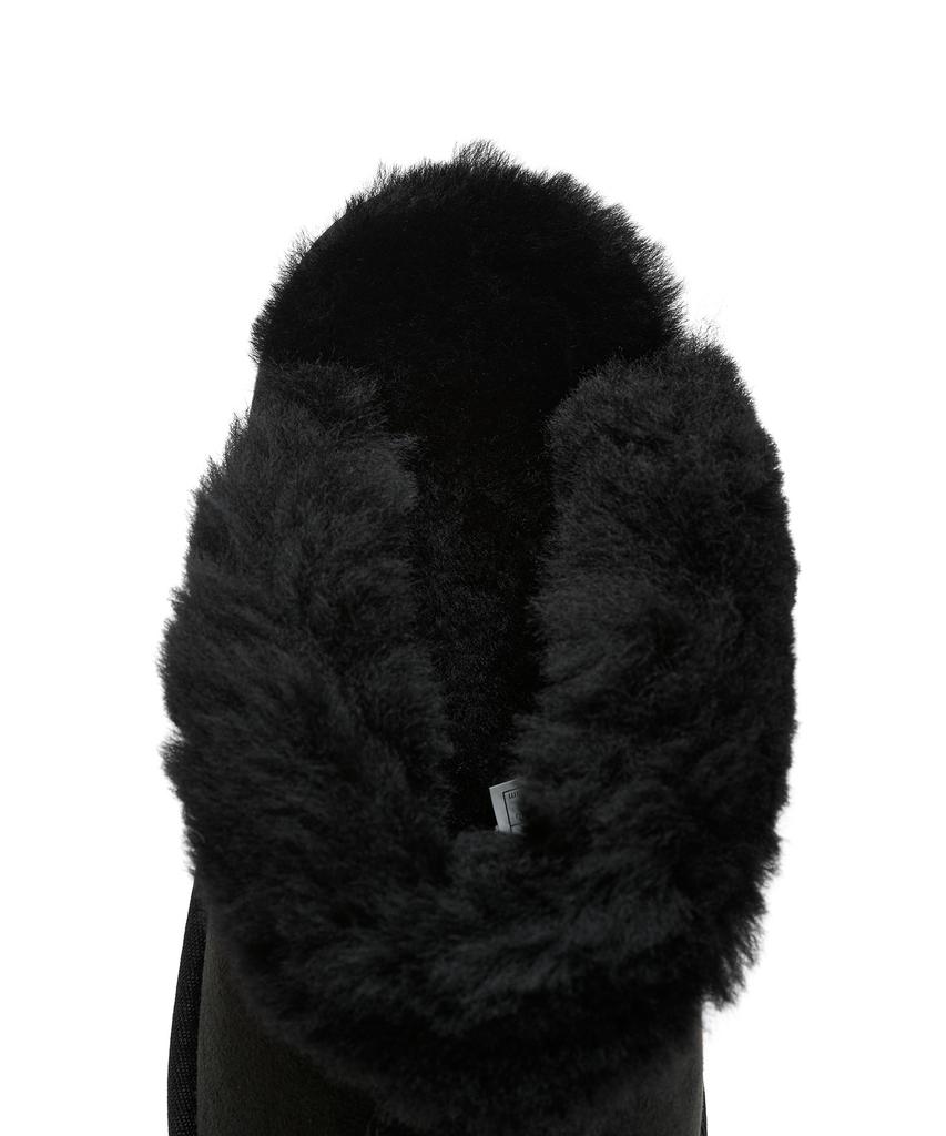 Ugg [Женские] Замшевые тапочки с меховым воротником (Кокетка) - Черный / 5125Blk