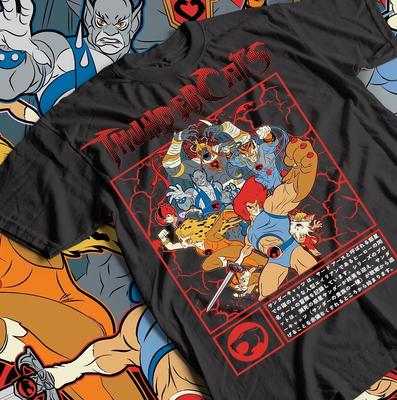 Аниме футболка Thundercats, Винтажная ретро футболка для фанатов мультфильмов, Подарок для поклонника анимации 80-х