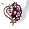 Креативная брошь с блестящими стразами, инкрустированная стеклом, в форме сердца, пальто, булавка с лацканами, платье, шаль, шапка, шарф, значок, аксессуары для пальто