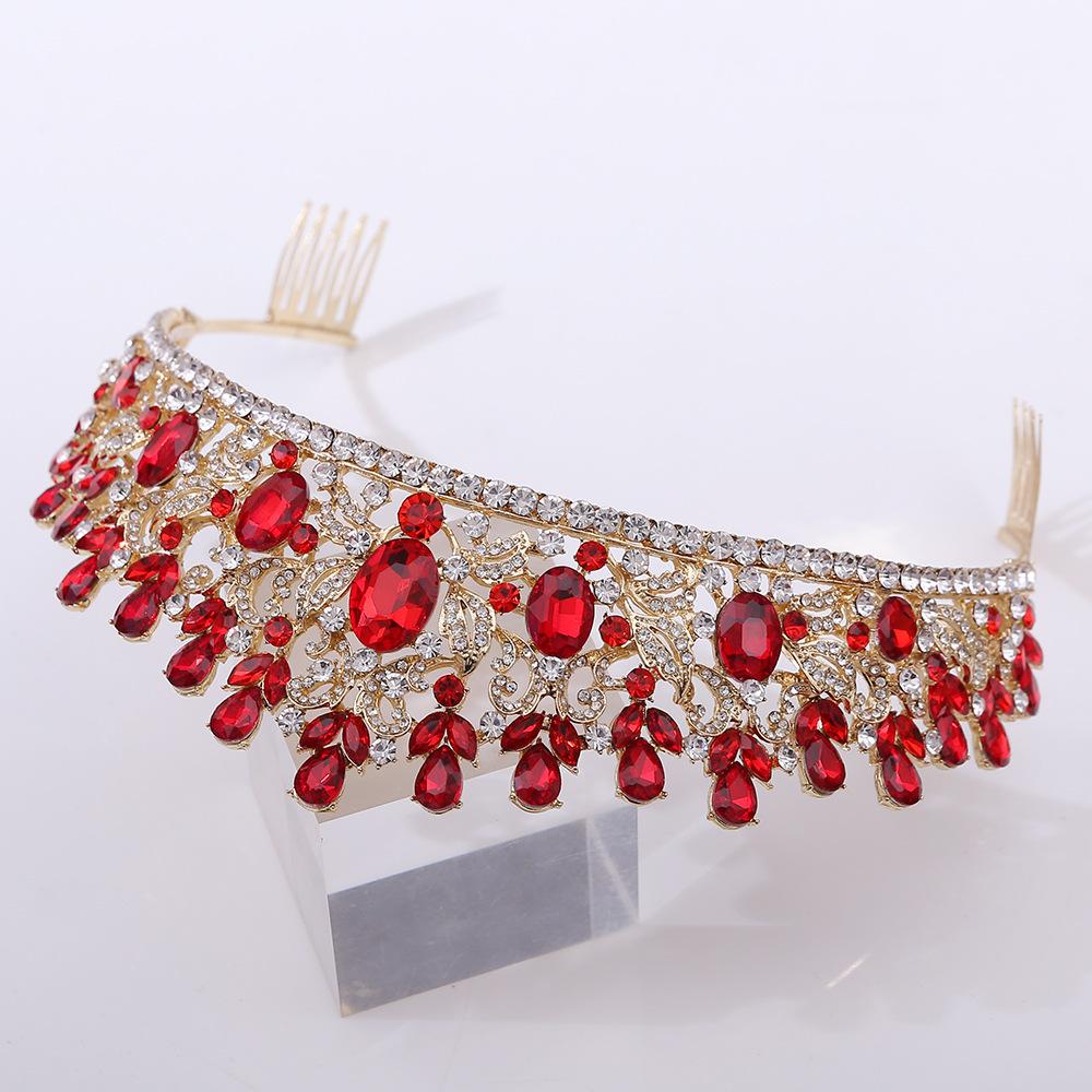 Wedding Hair Accessories Headband Forest Leaf Inlaid with Green Crystal Baroque Style Bridal Crown Hair Comb