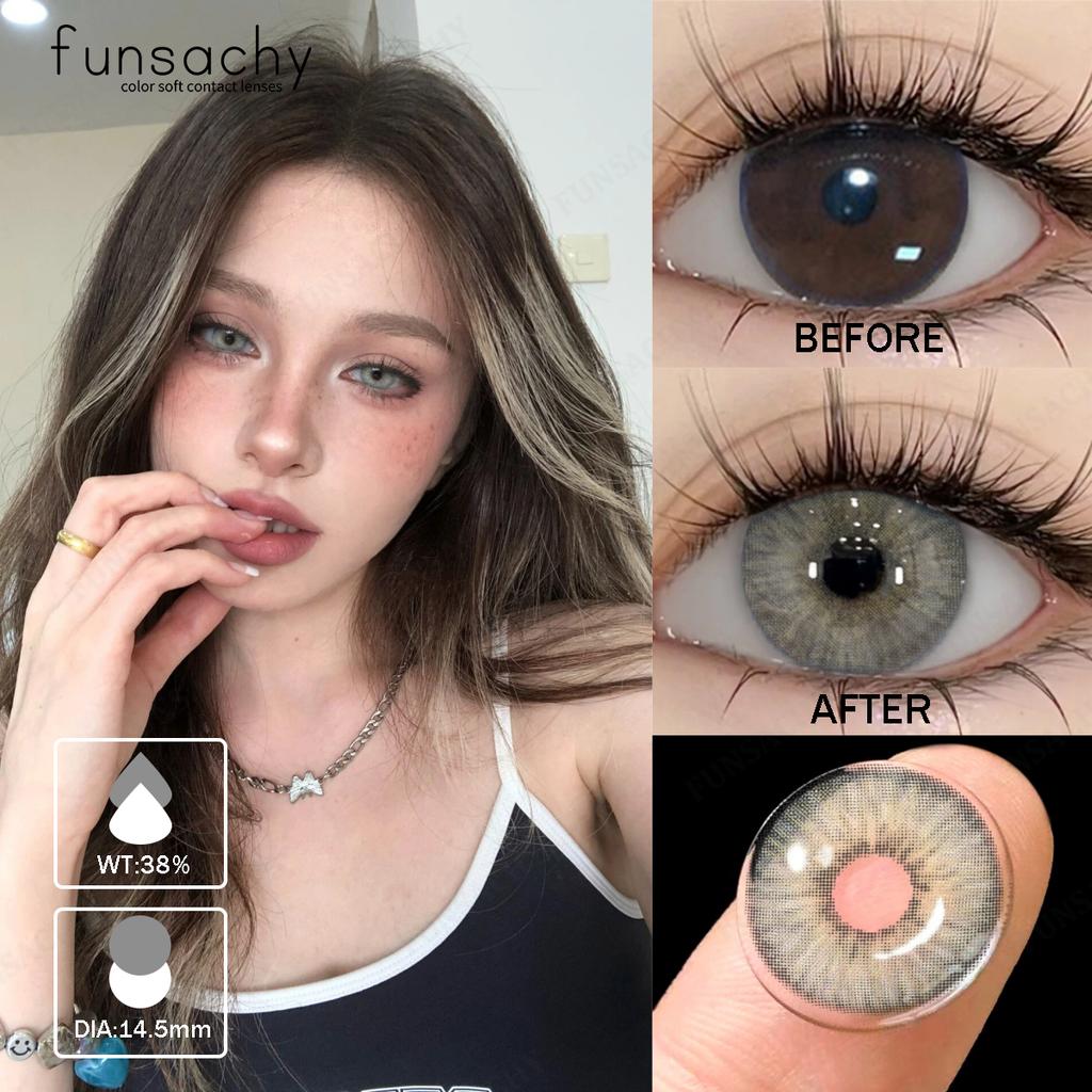 FUNSACHY 1 пара контактных линз Colorcon для глаз, черные линзы, красивая косметика, зрачок, зеленые линзы, большие контактные линзы для глаз, годовые