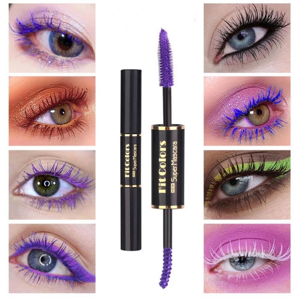 Mascara Eyelash Curling Extensions Pink Purple Blue White Smudge Resistant Waterproof Dry Long Lasting Makeup 5 Pieces, 03 BLUE, 1 Piece